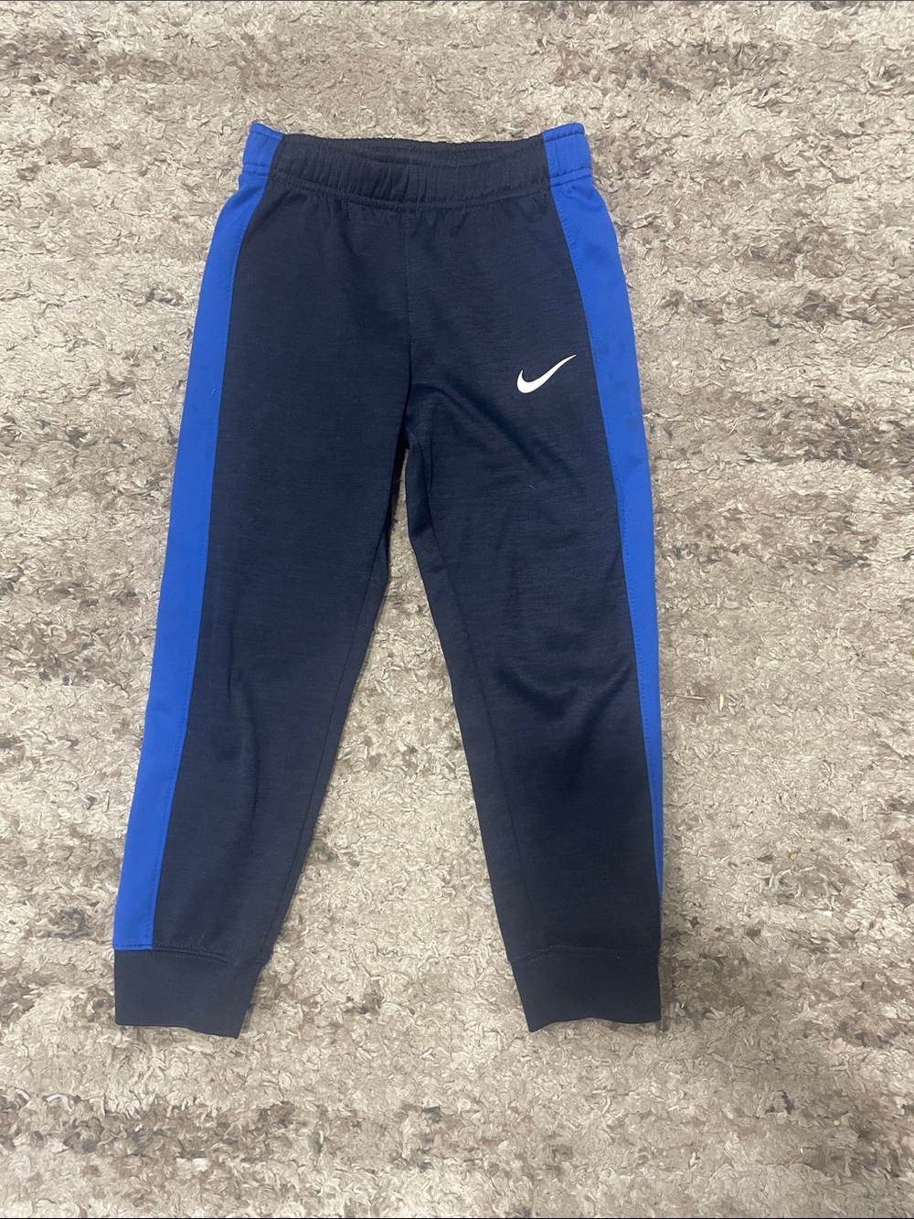 Nike Black Joggers with Royal Blue Side Stripes size 6 kids